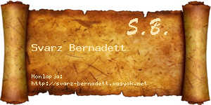 Svarz Bernadett névjegykártya